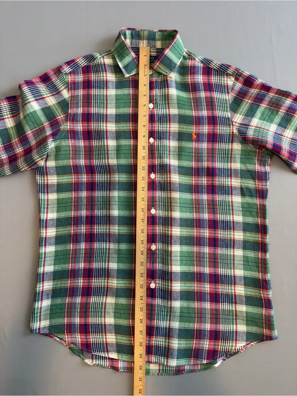Polo Ralph Lauren Men's Classic Fit Plaid Linen Shirt size M